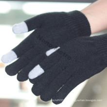 NMSAFETY schwarze Baumwolle mit Stahldraht Finger Touchscreen Winterhandschuhe